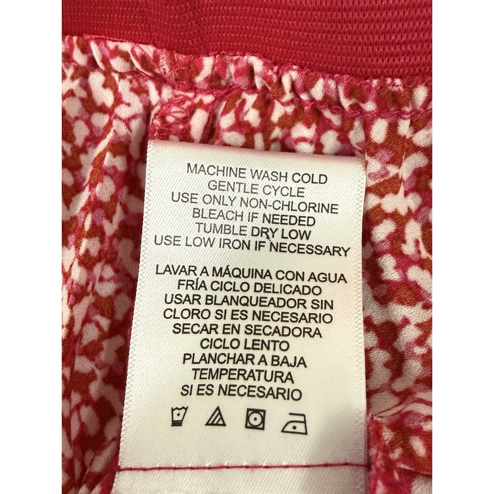Vince Camuto Midi Pleated Skirt Floral Feminine Flowy Career Pull On Berry Sz M - Picture 7 of 8